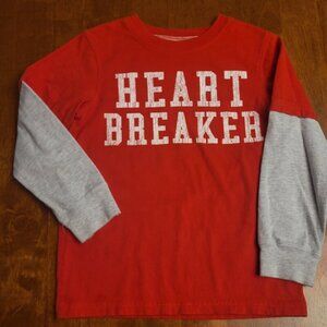 Carter’s ~ Sz Kids 4 ~ “Heart Breaker” ~ Long Sleeve Shirt ~ NWOT